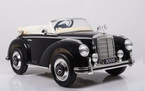 Carro elétrico para crianças 12V Mercedes-Benz 300S Classic com pneus em EVA e assento em pele artificial Preto