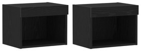 Prateleira Flutuante vidaXL 2 pcs Carvalho Preto 40x28,5x40 cm Madeira