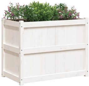 Vaso/floreira de jardim 90x50x70 cm madeira pinho maciça branco