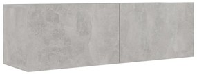 8 pcs conjunto de móveis TV derivados madeira cinzento cimento