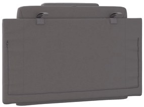 Almofadão de cabeceira 80 cm couro artificial cinzento