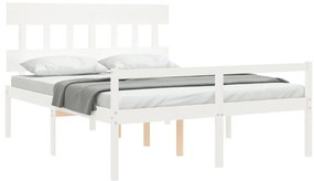 Cama para idosos king size com cabeceira madeira maciça branco