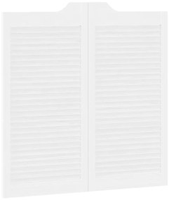 Portas de batente design de persiana 1-Par 100x100 cm branco