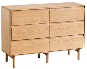Cômoda De Madeira Treveris Com 6 Gavetas Castanho Roble - Sklum