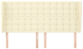 Cabeceira cama c/ abas couro artificial 163x23x118/128 cm creme