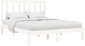 Estrutura de cama 120x200 cm madeira maciça branco