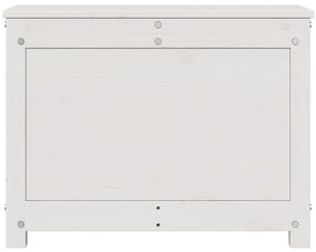 Caixa de arrumação 60x32x45,5 cm madeira de pinho maciça branco