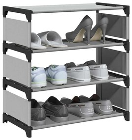 vidaXL Sapateira 4 camadas 54x28x55 cm tecido não tecido cinzento