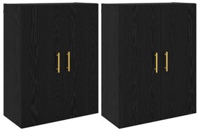 vidaXL Armário de Parede 2 pcs Carvalho Preto 69,5 x 34 x 90 cm