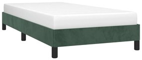 Estrutura de cama sem colchão 90x190 cm veludo verde-escuro