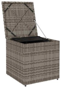 Caixa de Armazenamento Externa Cinza e Cinza Escuro Rattan Grande