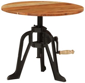 Mesa de apoio 60x(42-62) cm acácia maciça e ferro fundido