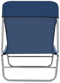 Espreguiçadeiras dobráveis 2 pcs aço e tecido azul