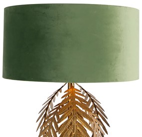 LED Candeeiro de pé inteligente dourado 145 cm com cúpula verde incl. Wifi A60 - Botanica Rústico