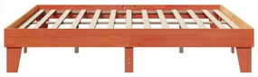 Cama sem colchão 200x200 cm pinho maciço castanho-mel