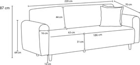 Conjunto de Sofás Noya – Creme – 3-Seat: 220x87x70 cm, 1-Seat: 95x87x7