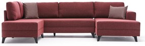 Sofá-Cama de Canto Efsun – Vermelho Claret – 300 x 78 x 202 cm