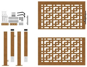 Portão de jardim 105x105 cm design cruzado de aço resistente