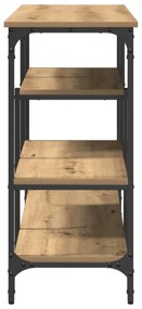 Mesa de Consola vidaXL Carvalho Artesanal 100x35x75 cm Madeira Engenha