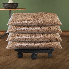 Carrinho para plantas com rodas diâmetro 30 cm 170 kg preto