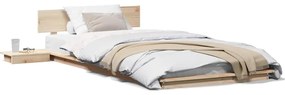 Estrado de Cama com Mesas de Cabeceira 80x200cm Madeira Sólida
