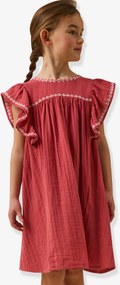 Vestido comprido bordado romã