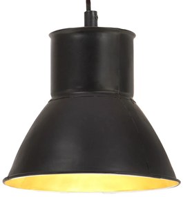 vidaXL Candeeiro suspenso redondo 25 W 17 cm E27 preto