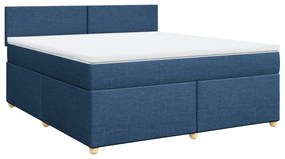 Cama com molas/colchão 180x200 cm tecido azul