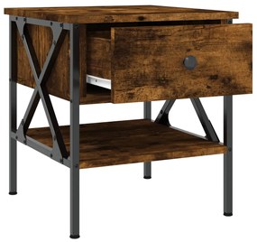 Mesa de cabeceira 40x42x45 cm derivados madeira carvalho fumado