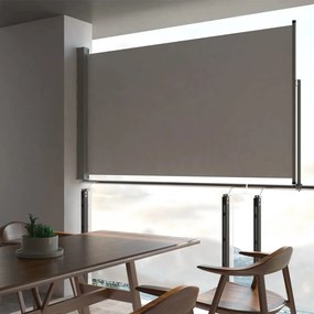 vidaXL Toldo lateral retrátil para pátio 140x300 cm cinzento