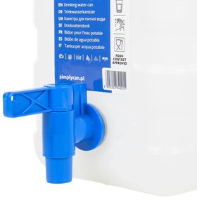 Recipiente de água com torneira transparente 10 L plástico