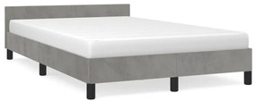 vidaXL Estrutura de cama sem colchão cinza claro Veludo