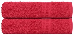vidaXL Toalhas de banho 2pcs 70x140 cm 360 gsm 100% algodão vermelho