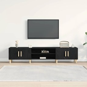Cabinet de TV vidaXL Preto Carvalho 180x31,5x40 cm Madeira Derivada