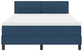 Cama Box com Colchão &amp; LED Azul 140x200 cm Tecido