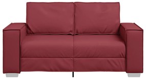 Sofá Loveseat vidaXL Vinho 120 cm em Couro Sintético