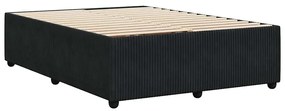 Estrutura de cama sem colchão 160x200 cm veludo preto