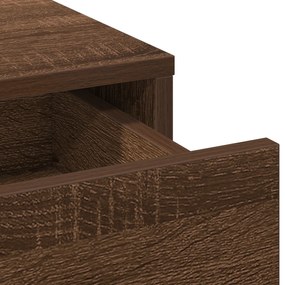 Conjunto de Mesa de Maquilhagem 2 Peças com LED Madeira de Carvalho Pr