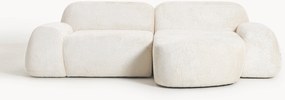 Sofá de canto modular em teddy-bouclé Wolke (3 lugares)