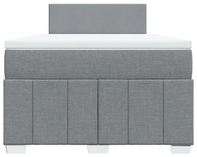 Cama boxspring com colchão 120x190 cm tecido cinzento-claro