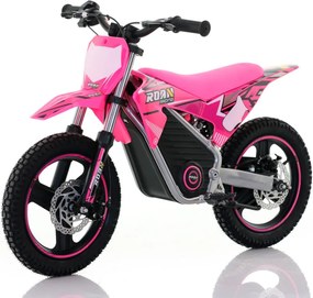 Mini moto elétrica para crianças Minicross electrica 350W 14/14" Warrior MX-E350 Velocidade até 30 km/h Com Limitador Rosa