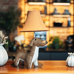 LED Candeeiro de mesa infantil Dachshund castanho - Waldi Para crianças