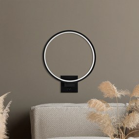 Candeeiro de Parede Halka – Preto – 30 x 36 x 9 cm