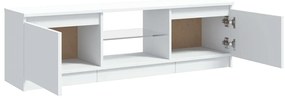 Móvel de TV com luzes LED 120x30x35,5 cm branco