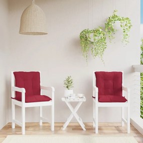 vidaXL Almofadões lombares cadeiras jardim 2pcs tecido vermelho tinto