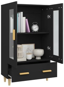 Armário alto 70x31x115 cm derivados de madeira preto