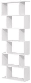 Estante sala com 6 prateleiras 70 x 24 x 190,5 cm branco