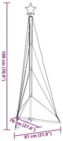 LED Árvore de Natal 363 LEDs Branco Quente 182 cm