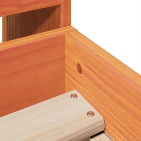 Cama sem colchão 100x200 cm pinho maciço castanho-mel