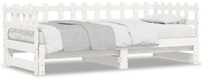 Sofá-cama de puxar 2x(80x200) cm pinho maciço branco